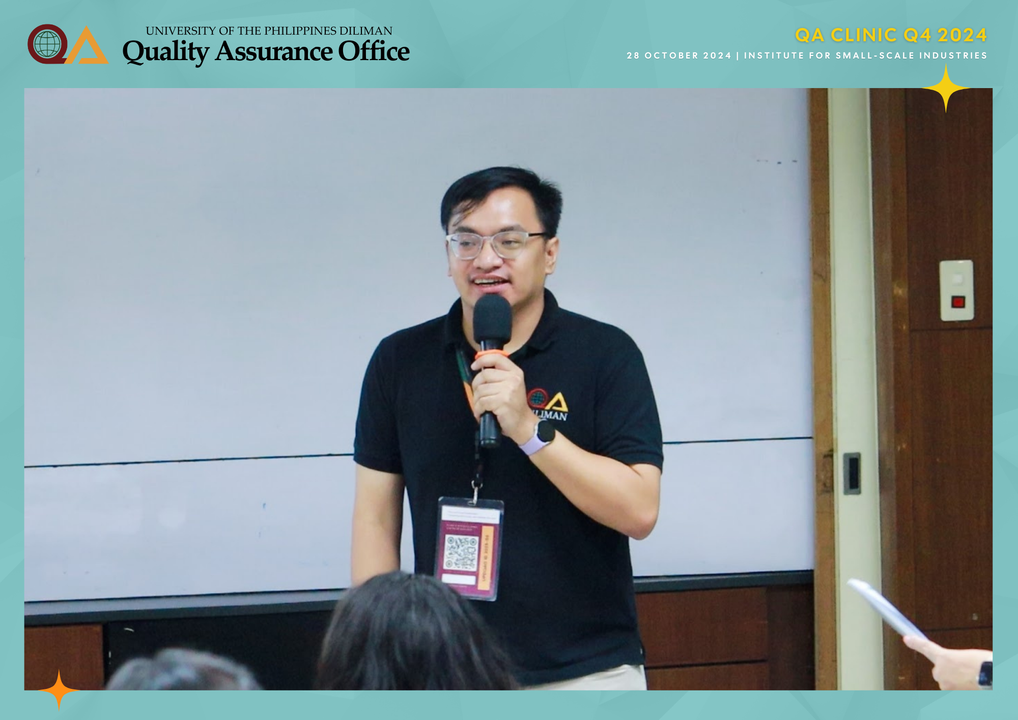 Mr. Kelvin Mendoza of the UPD QAO Internal Quality Assurance Team