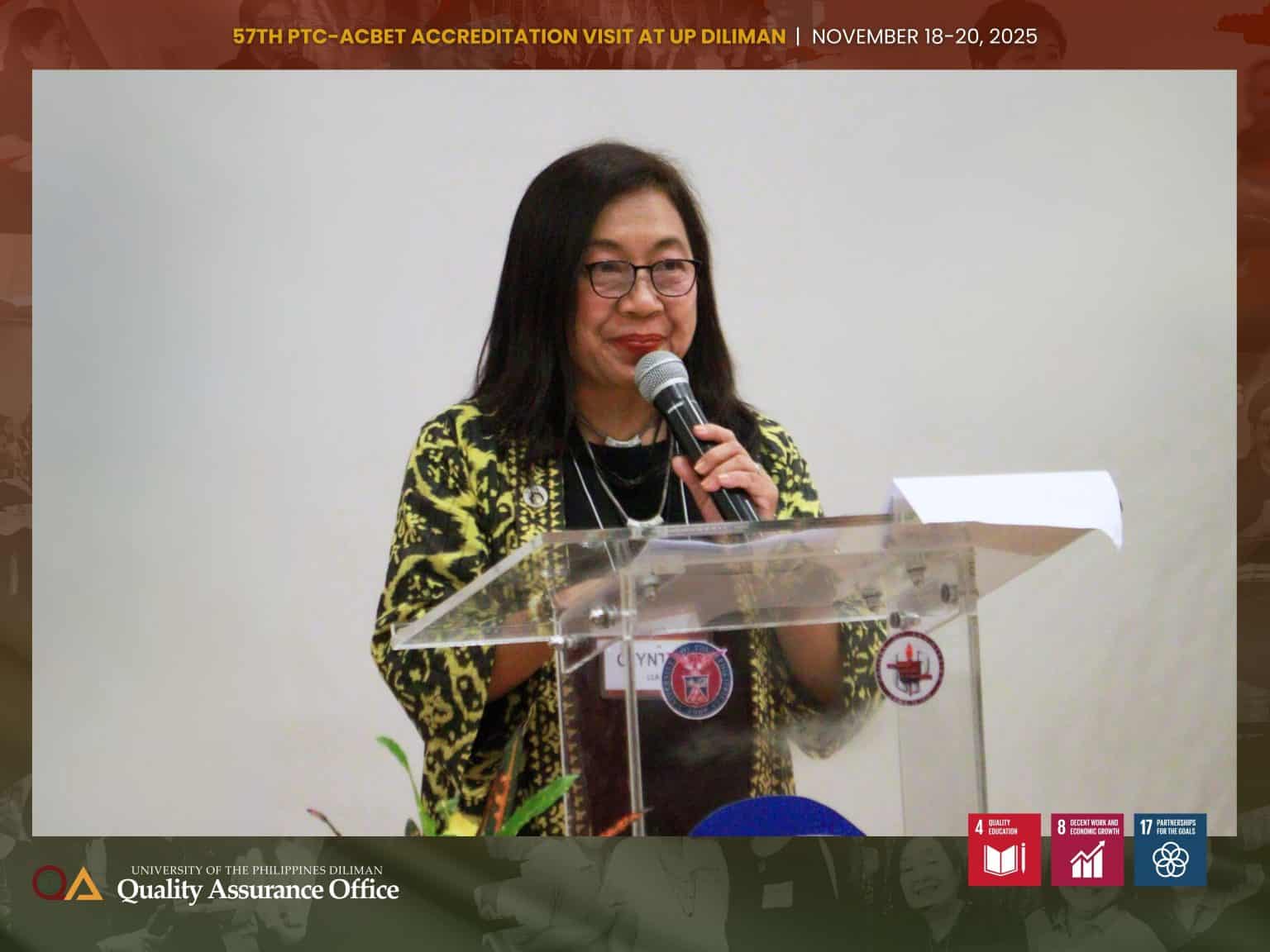 Dr. Cynthia C. Llanes presented the guidelines for the evaluation findings and outlined the next steps in the process during the exit meeting.