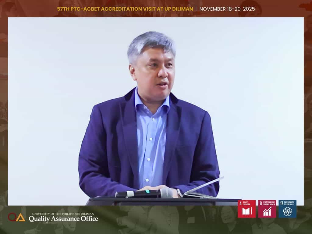 UP Diliman Chancellor Edgardo Carlo L. Vistan and College of Engineering Dean Maria Antonia N. Tanchuling delivered the opening messages during the PTC-ACBET welcome and opening meeting at the Meralco Innovation Hall of the Electrical and Electronics Engineering Institute.
