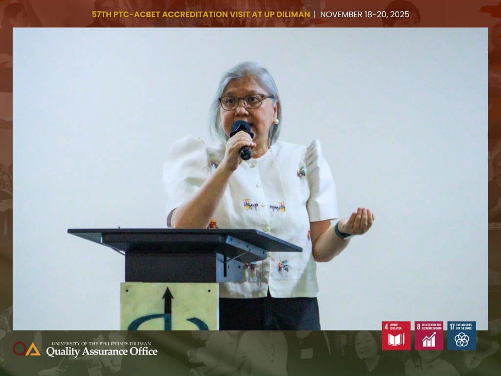 UP Diliman Chancellor Edgardo Carlo L. Vistan and College of Engineering Dean Maria Antonia N. Tanchuling delivered the opening messages during the PTC-ACBET welcome and opening meeting at the Meralco Innovation Hall of the Electrical and Electronics Engineering Institute.
