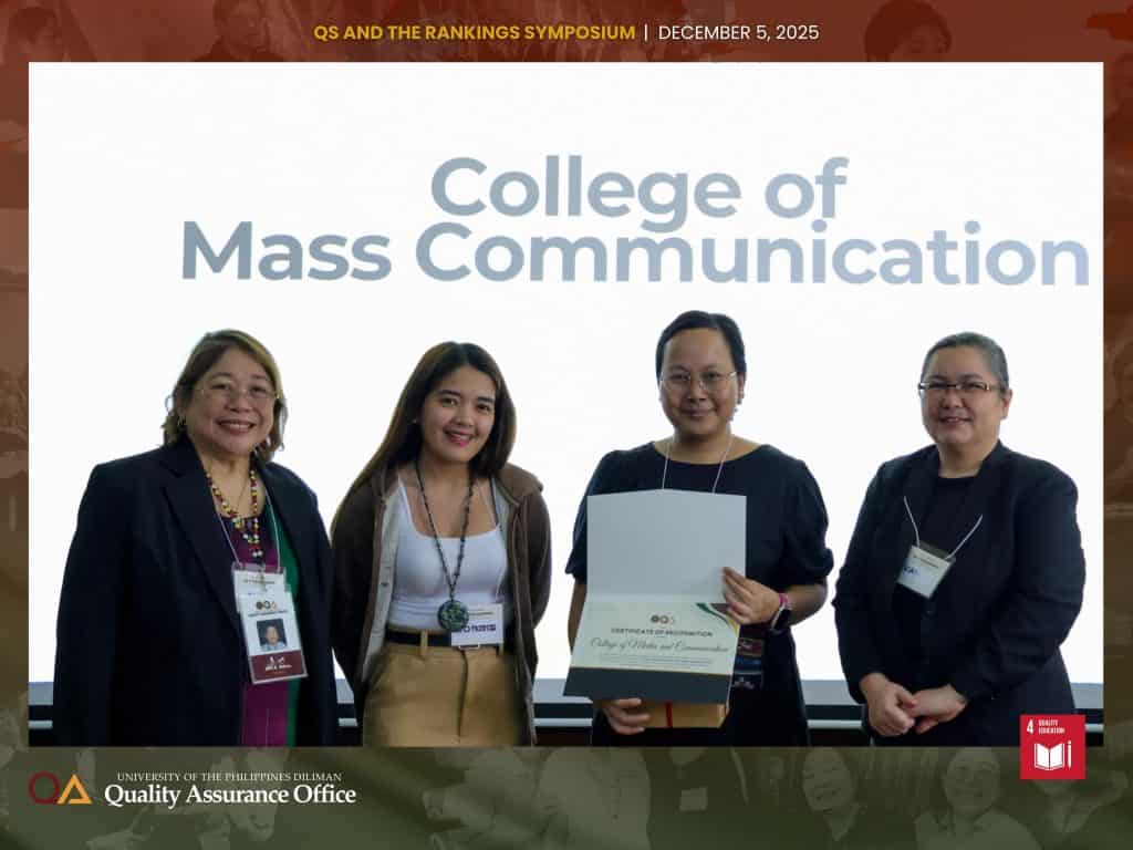 UP Diliman Data Champions are recognized for their consistent, accurate, and timely submissions supporting participation in the QS/THE Rankings.