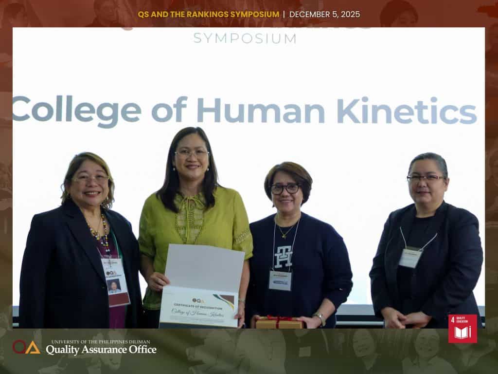 UP Diliman Data Champions are recognized for their consistent, accurate, and timely submissions supporting participation in the QS/THE Rankings.