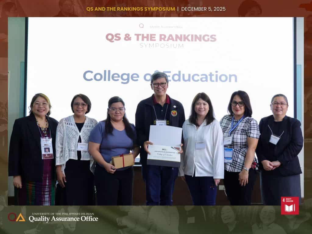 UP Diliman Data Champions are recognized for their consistent, accurate, and timely submissions supporting participation in the QS/THE Rankings.