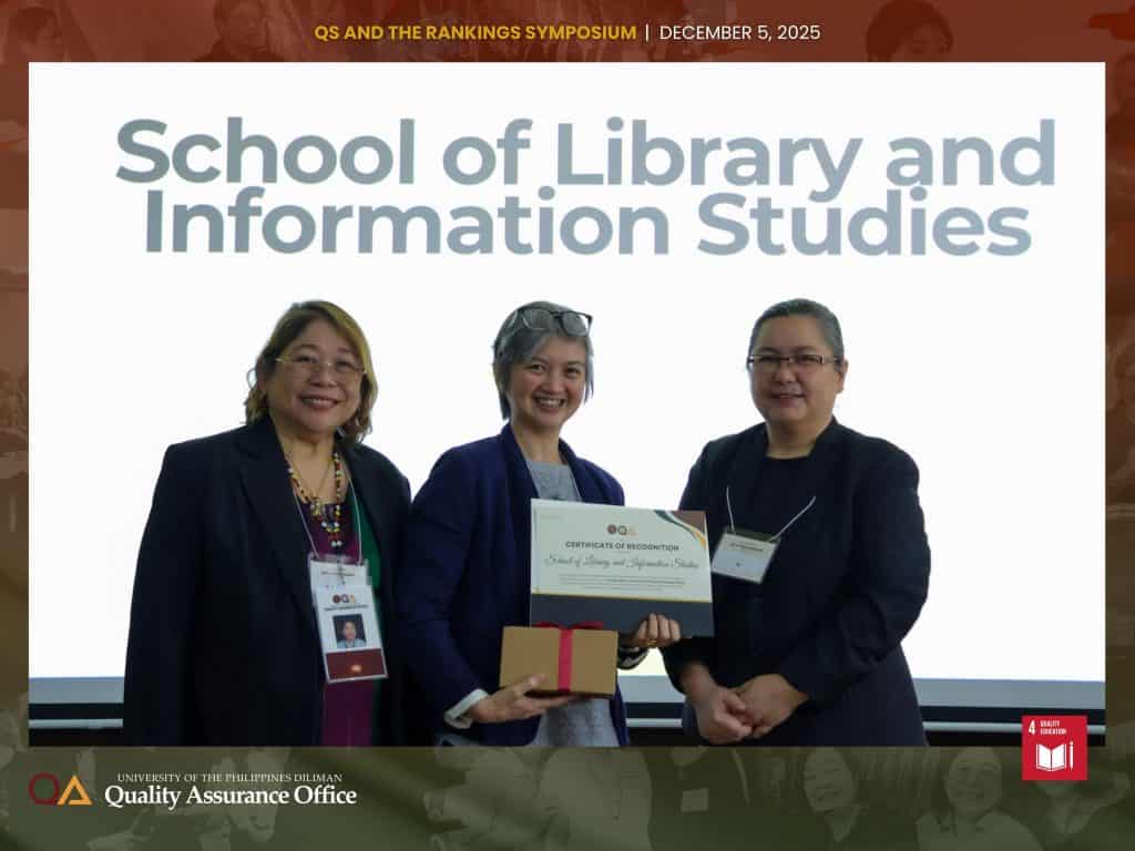 UP Diliman Data Champions are recognized for their consistent, accurate, and timely submissions supporting participation in the QS/THE Rankings.