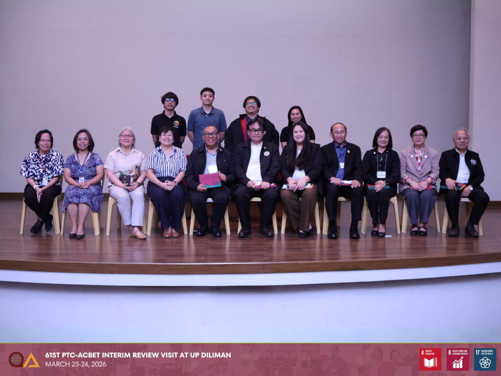 The Department of Chemical Engineering, Department of Industrial Engineering and Operations Research, Department of Mechanical Engineering, and Department of Mining, Metallurgical, and Materials Engineering posed for group photos with the 61st PTC-ACBET Program Evaluation Team.