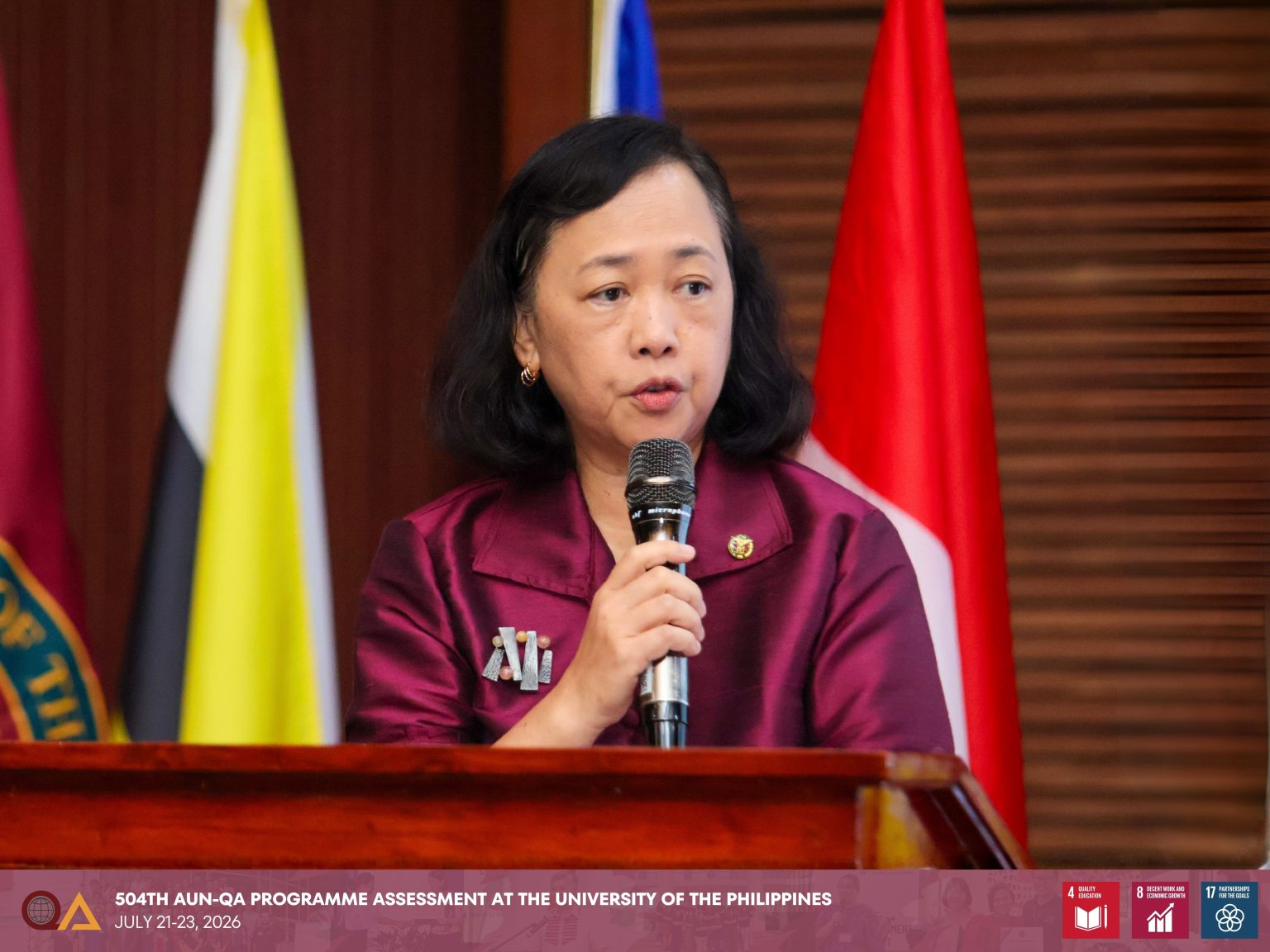 Assistant Vice President for Academic Affairs (Quality Assurance) Alyssa M. Peleo-Alampay delivered the closing message on behalf of the University.