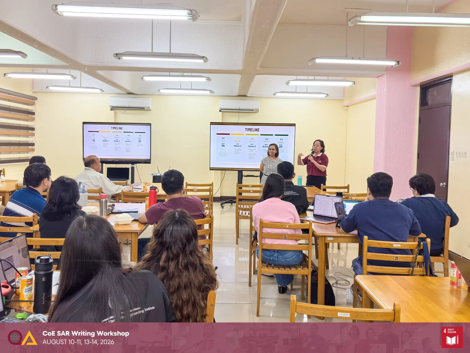 Prof. Susan P. Festin leading a session at the CoE SAR Writing Workshop