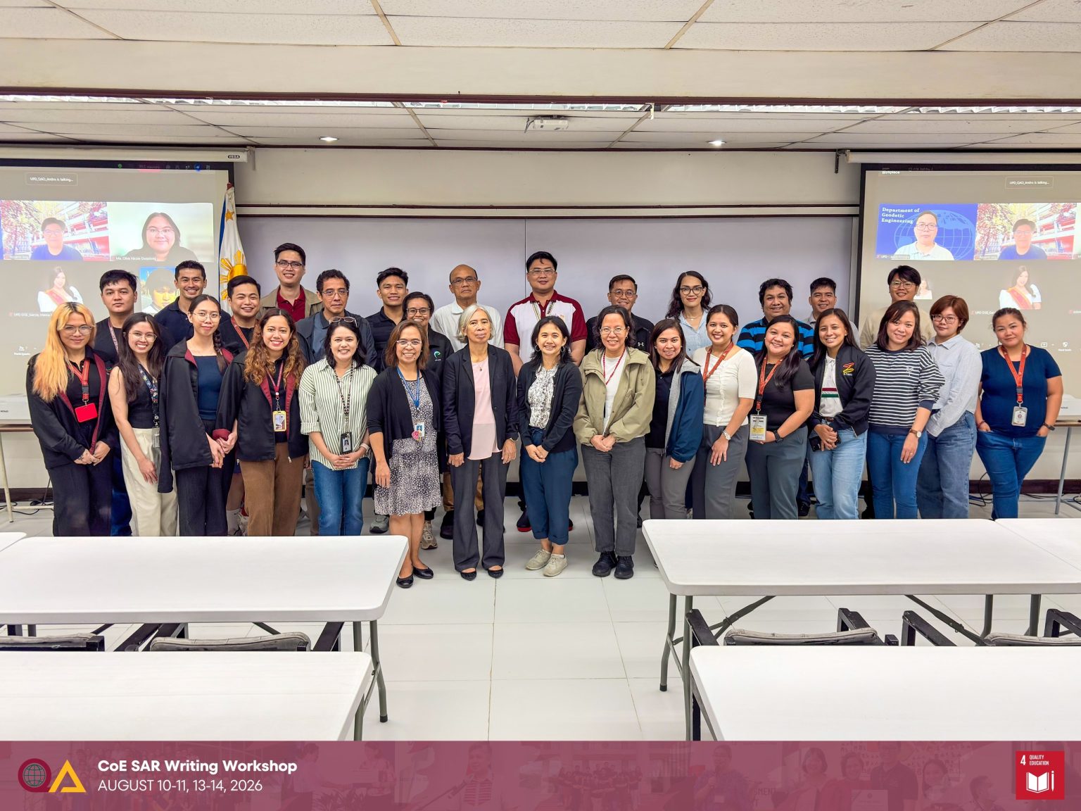 Faculty members, support staff, and resource speakers at the CoE SAR Writing Workshop