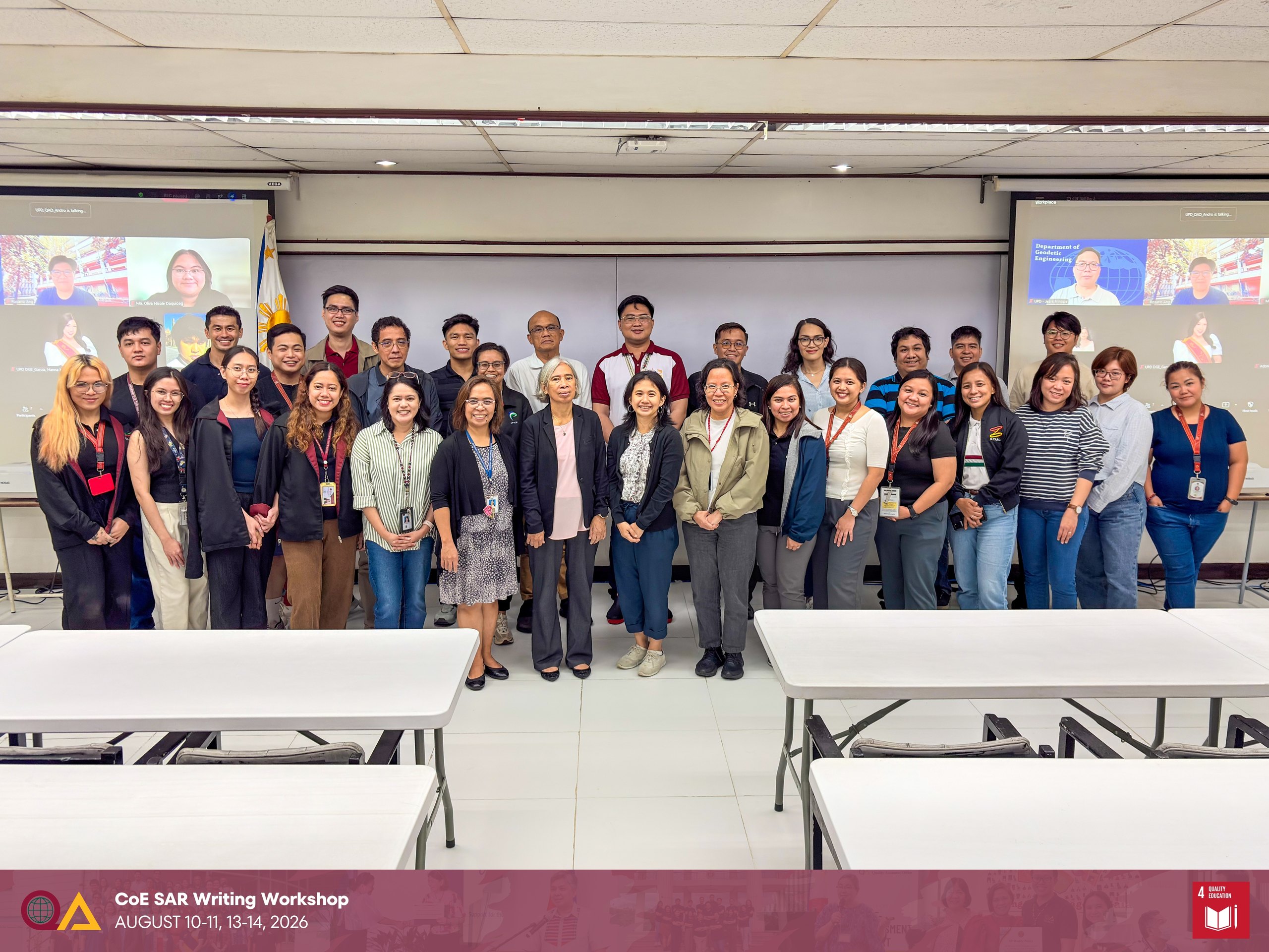 Faculty members, support staff, and resource speakers at the CoE SAR Writing Workshop
