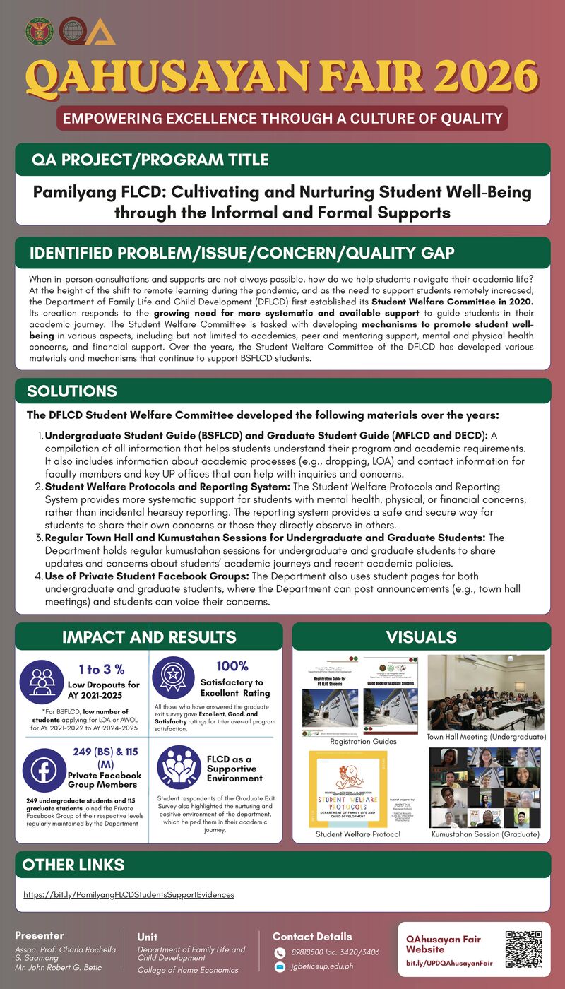 Pamilyang FLCD: Cultivating and Nurturing Student Well-Being through the Informal and Formal Supports
