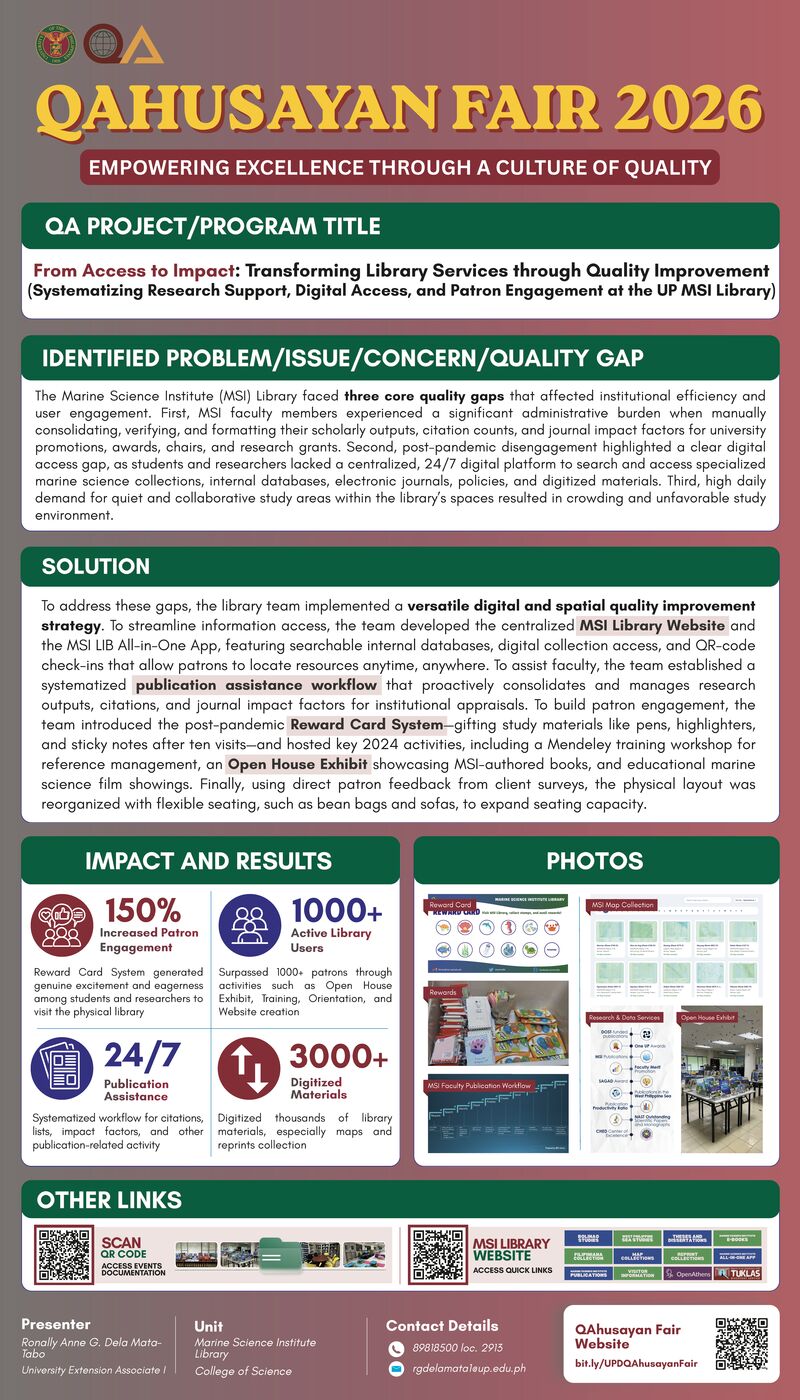 From Access to Impact: Transforming Library Services through Quality Improvement