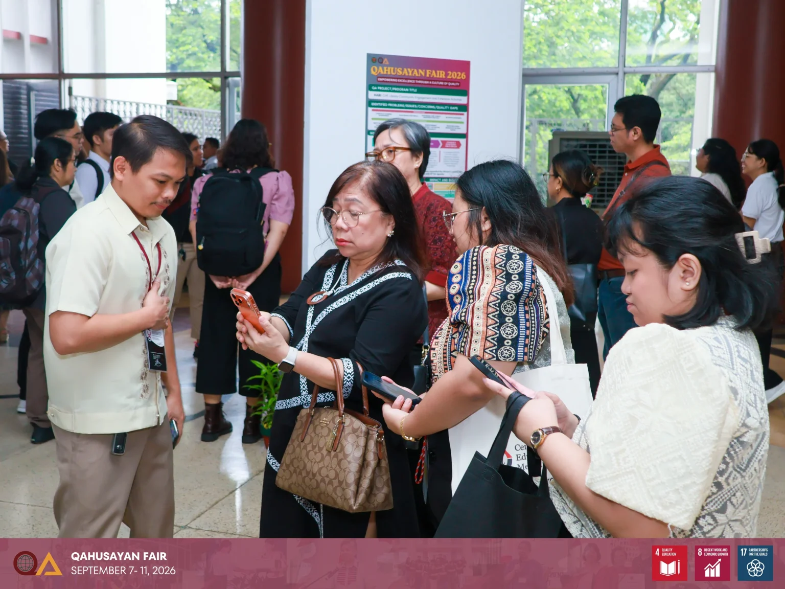 Poster presenters interacted with members of the UP Diliman Community during the four-day QAhusayan Fair exhibit at the Palma Hall Lobby, College of Social Sciences and Philosophy.