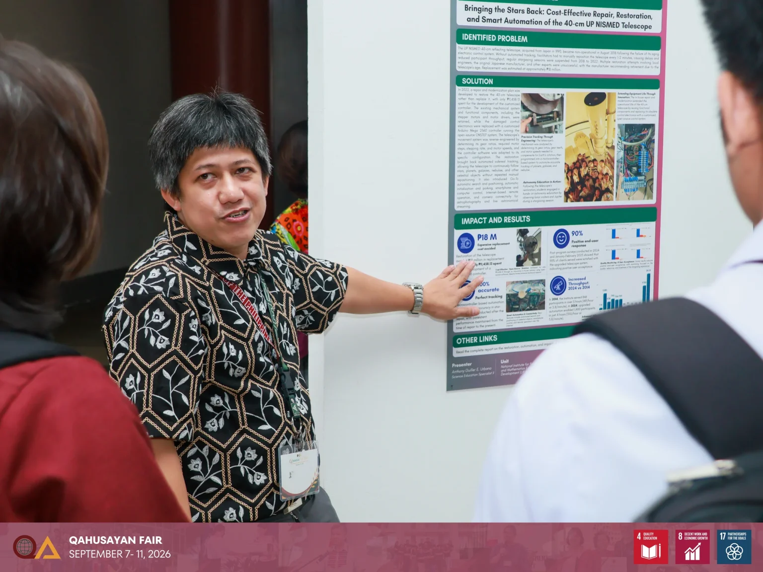 Poster presenters interacted with members of the UP Diliman Community during the four-day QAhusayan Fair exhibit at the Palma Hall Lobby, College of Social Sciences and Philosophy.
