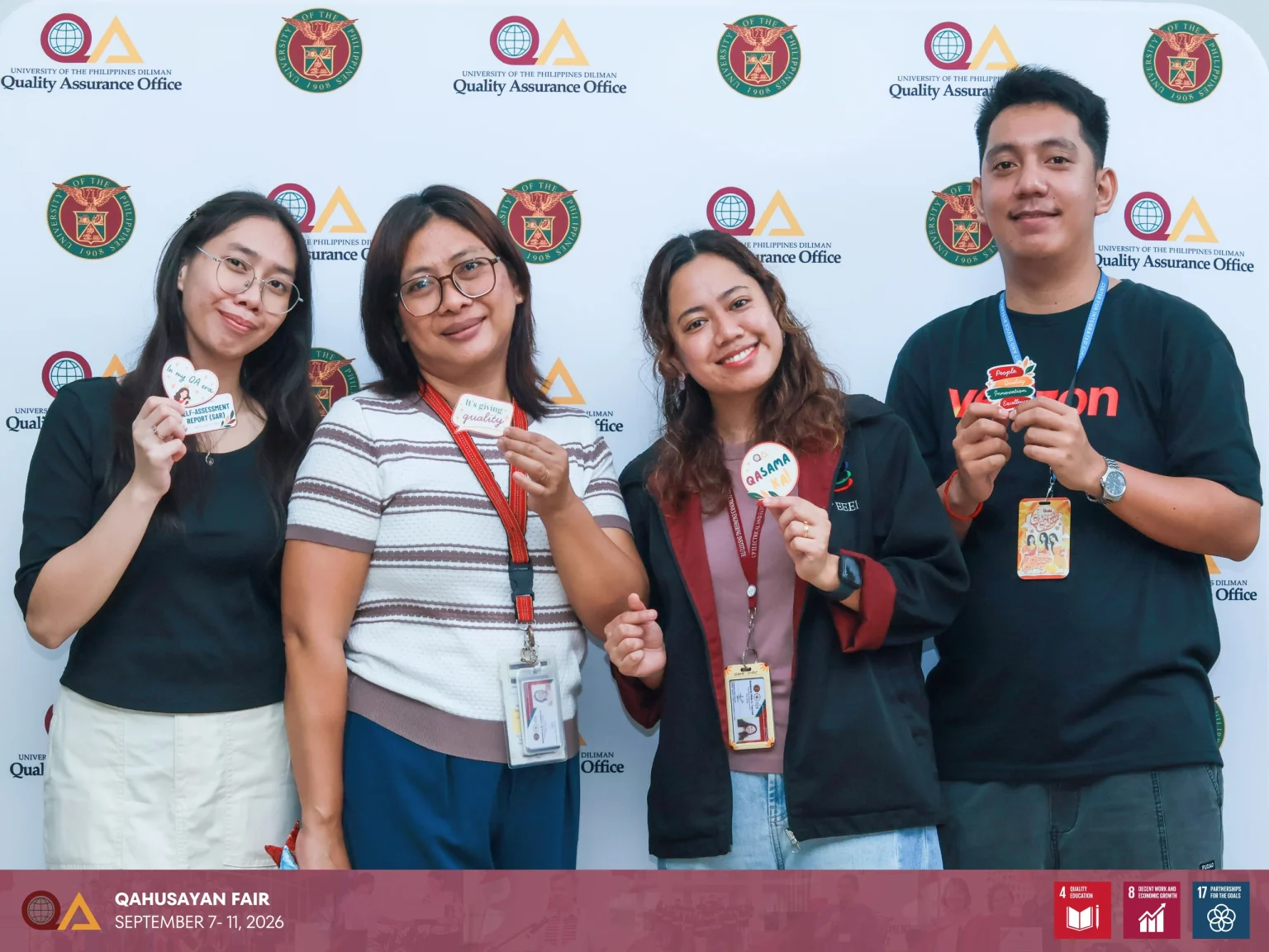 Various UP Diliman stakeholders, including academic staff, administrative staff, and students, visited the QAhusayan Fair exhibit and engaged in the activities.